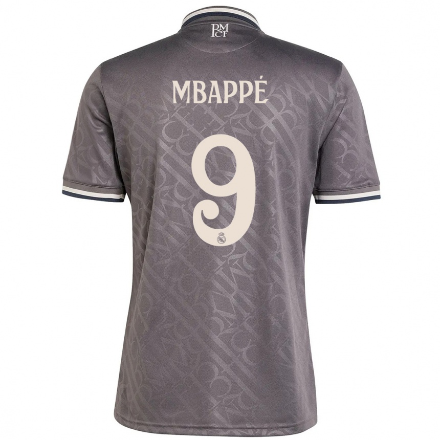 Niño Fútbol Camiseta Kylian Mbappe #9 Carbón Equipación Tercera 2024/25