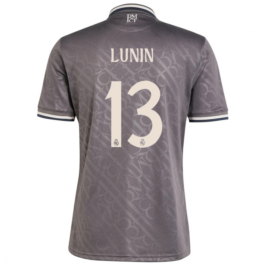 Niño Fútbol Camiseta Andriy Lunin #13 Carbón Equipación Tercera 2024/25