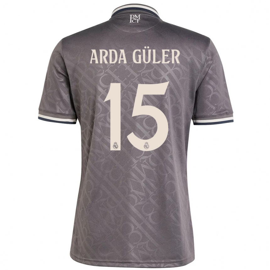 Niño Fútbol Camiseta Arda Güler #15 Carbón Equipación Tercera 2024/25