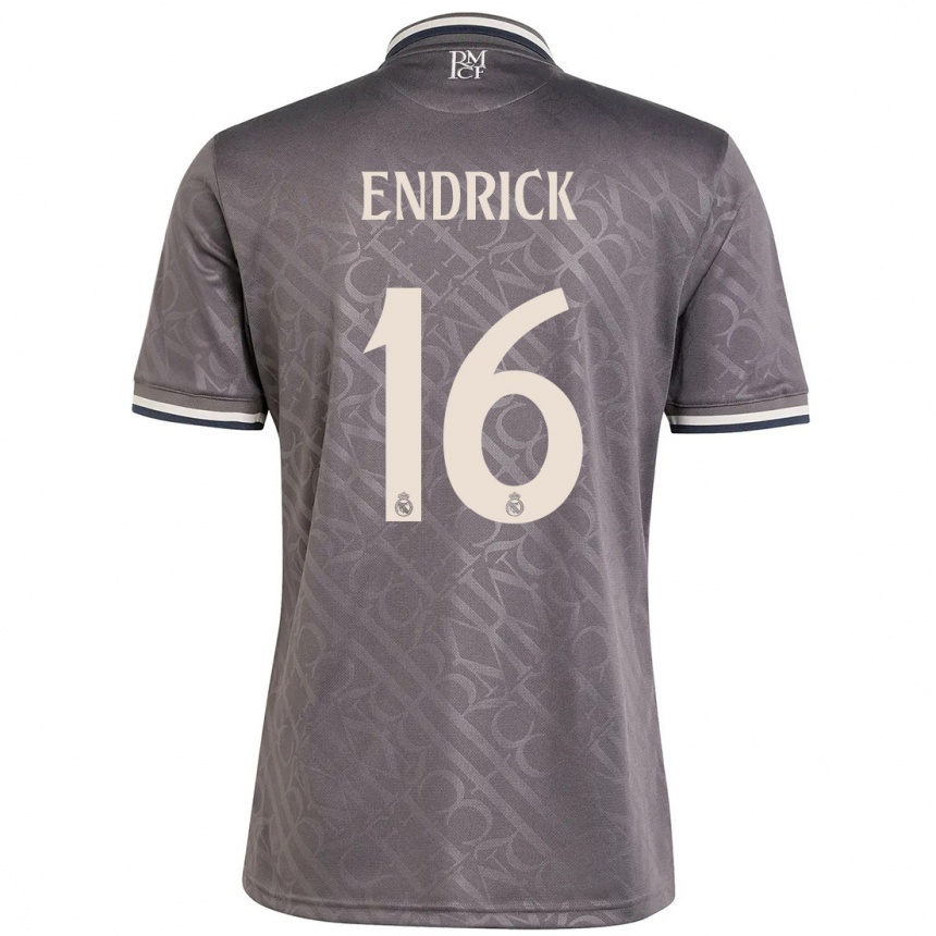 Niño Fútbol Camiseta Endrick #16 Carbón Equipación Tercera 2024/25