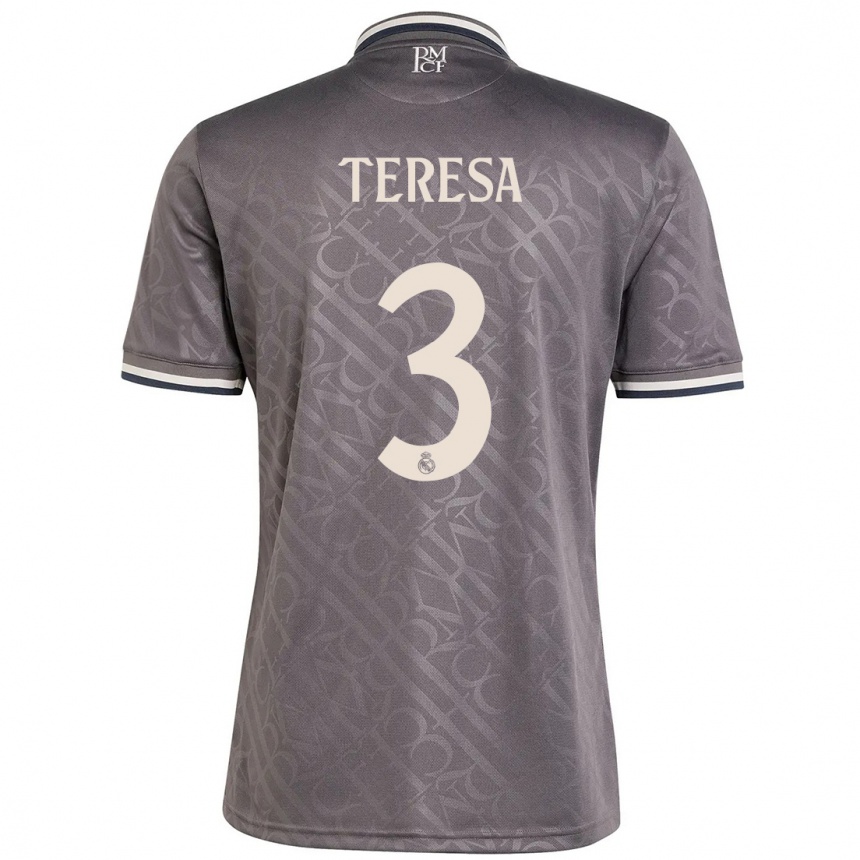 Niño Fútbol Camiseta Teresa Abelleira #3 Carbón Equipación Tercera 2024/25