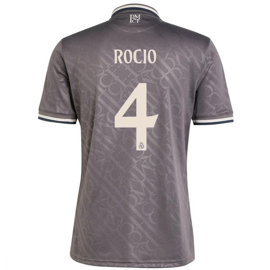 Niño Fútbol Camiseta Rocio Galvez #4 Carbón Equipación Tercera 2024/25