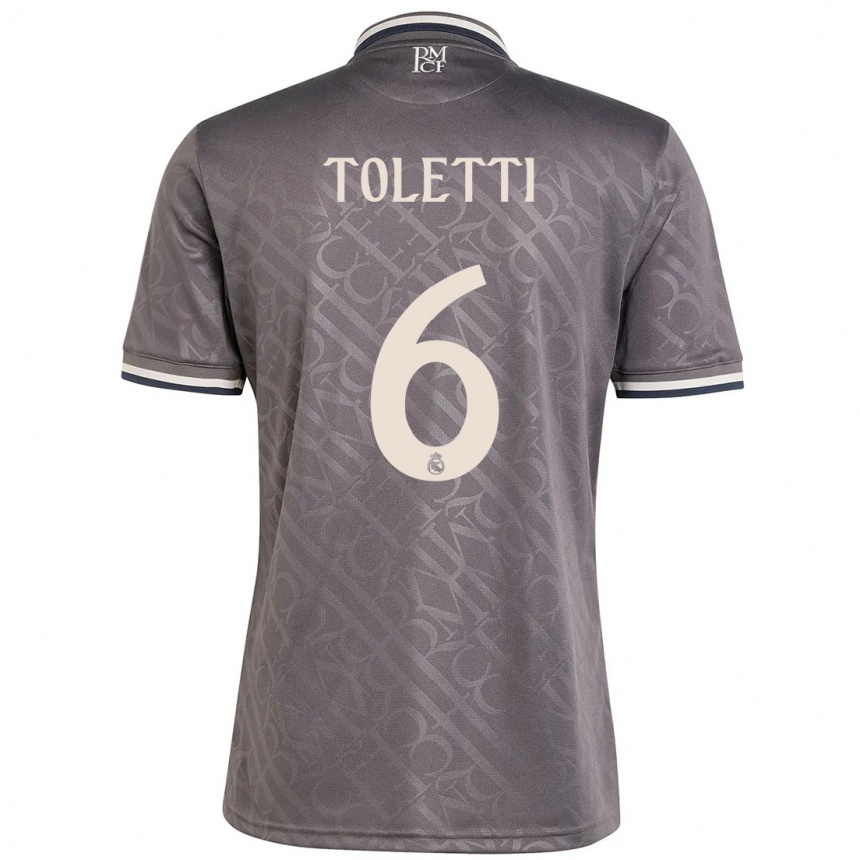 Niño Fútbol Camiseta Sandie Toletti #6 Carbón Equipación Tercera 2024/25