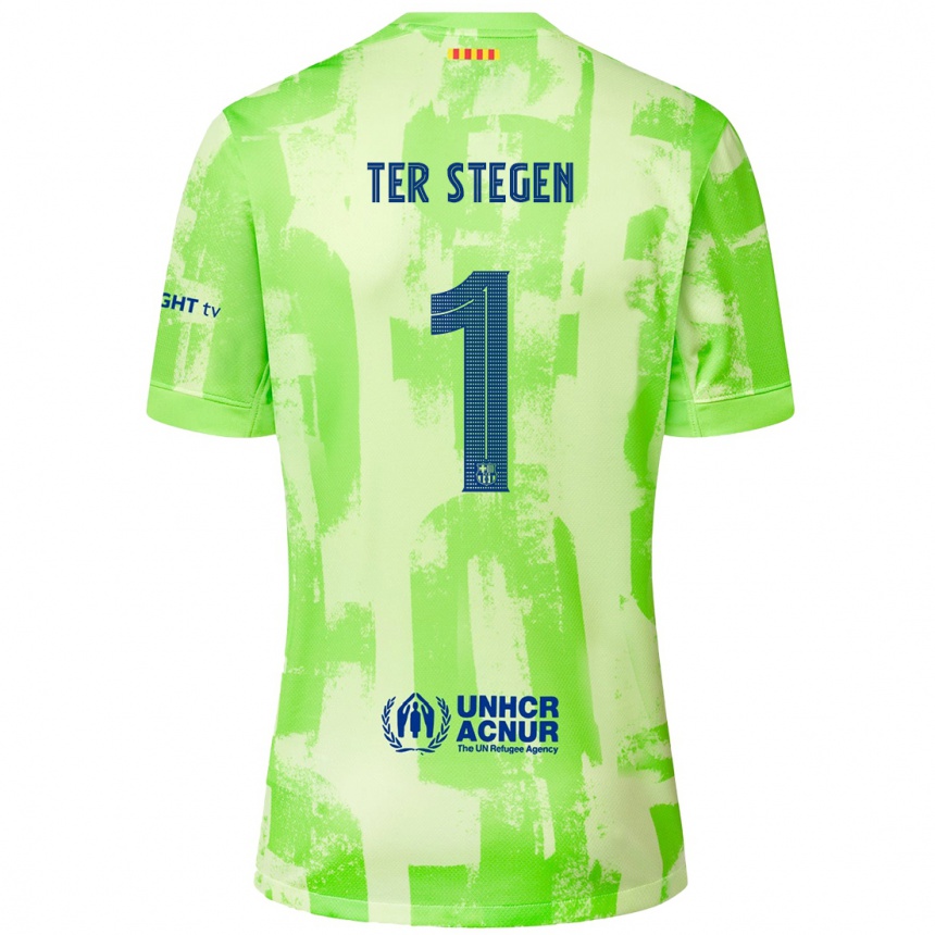 Niño Fútbol Camiseta Marc-Andre Ter Stegen #1 Lima Equipación Tercera 2024/25