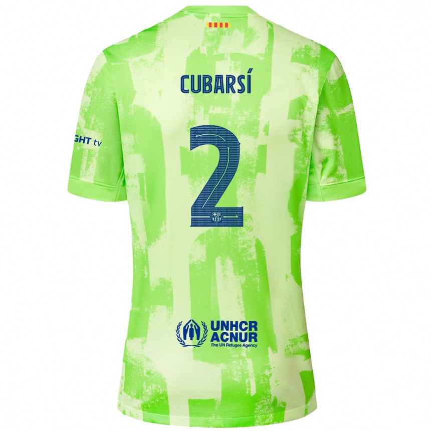 Niño Fútbol Camiseta Pau Cubarsí #2 Lima Equipación Tercera 2024/25