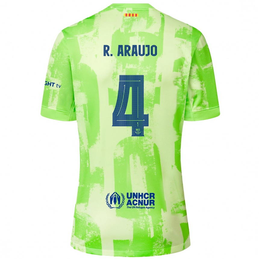 Niño Fútbol Camiseta Ronald Araujo #4 Lima Equipación Tercera 2024/25