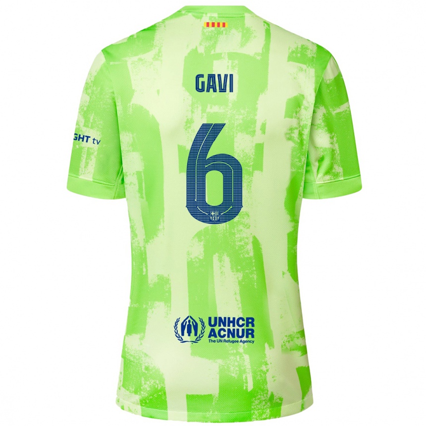 Niño Fútbol Camiseta Gavi #6 Lima Equipación Tercera 2024/25