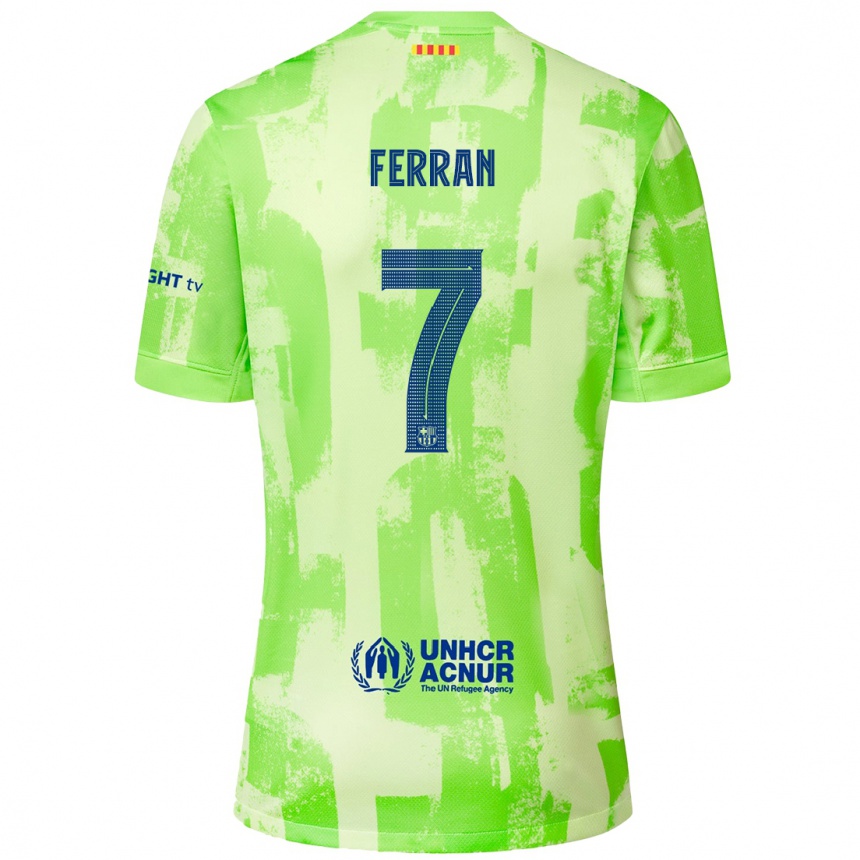 Niño Fútbol Camiseta Ferran Torres #7 Lima Equipación Tercera 2024/25