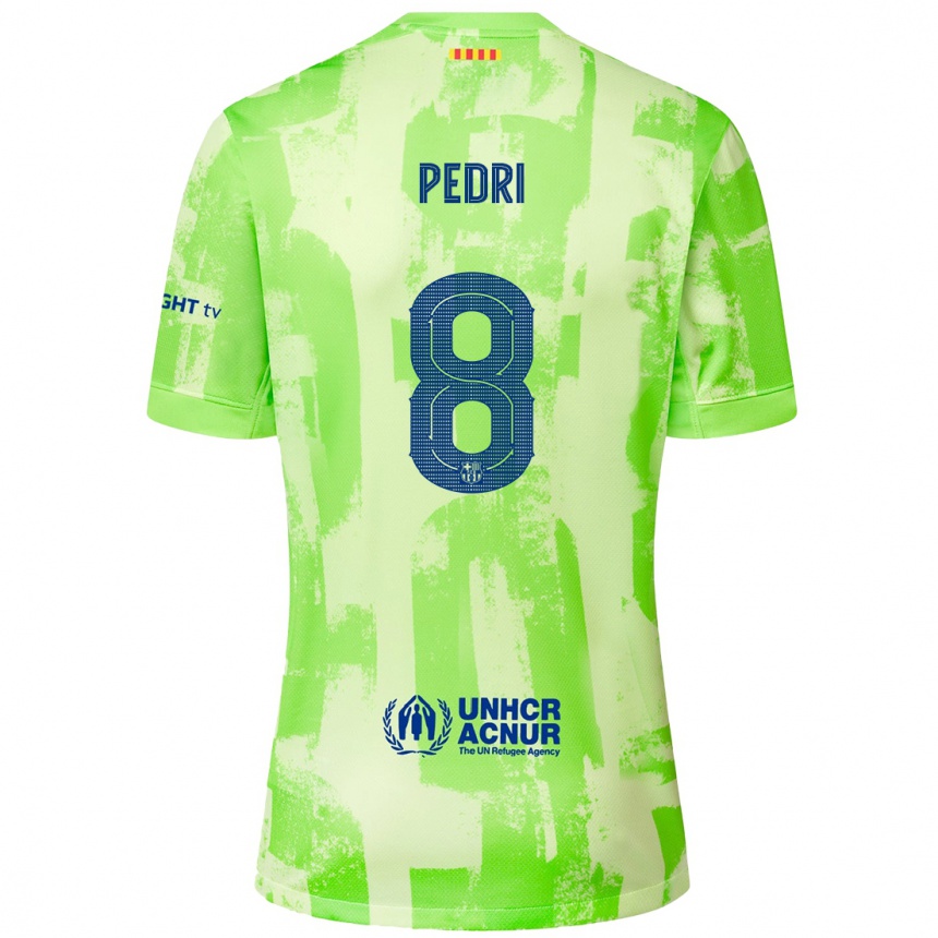 Niño Fútbol Camiseta Pedri #8 Lima Equipación Tercera 2024/25