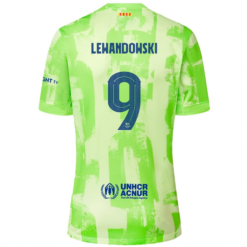 Niño Fútbol Camiseta Robert Lewandowski #9 Lima Equipación Tercera 2024/25