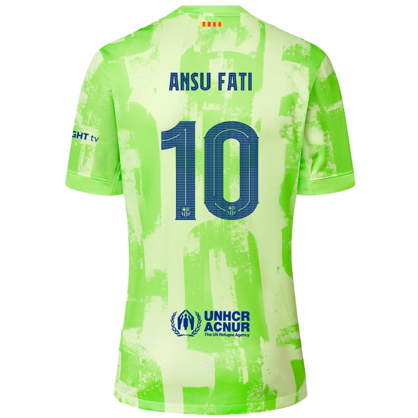 Niño Fútbol Camiseta Ansu Fati #10 Lima Equipación Tercera 2024/25