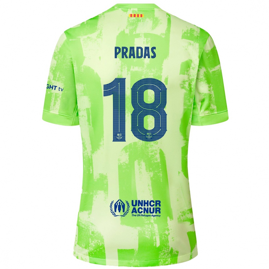 Niño Fútbol Camiseta Arnau Pradas #18 Lima Equipación Tercera 2024/25