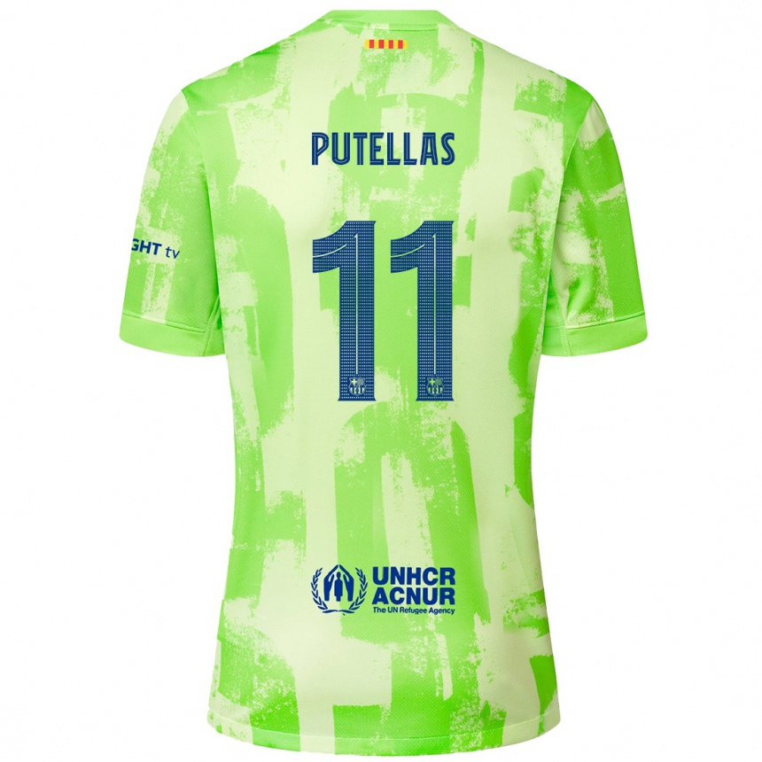 Niño Fútbol Camiseta Alexia Putellas #11 Lima Equipación Tercera 2024/25