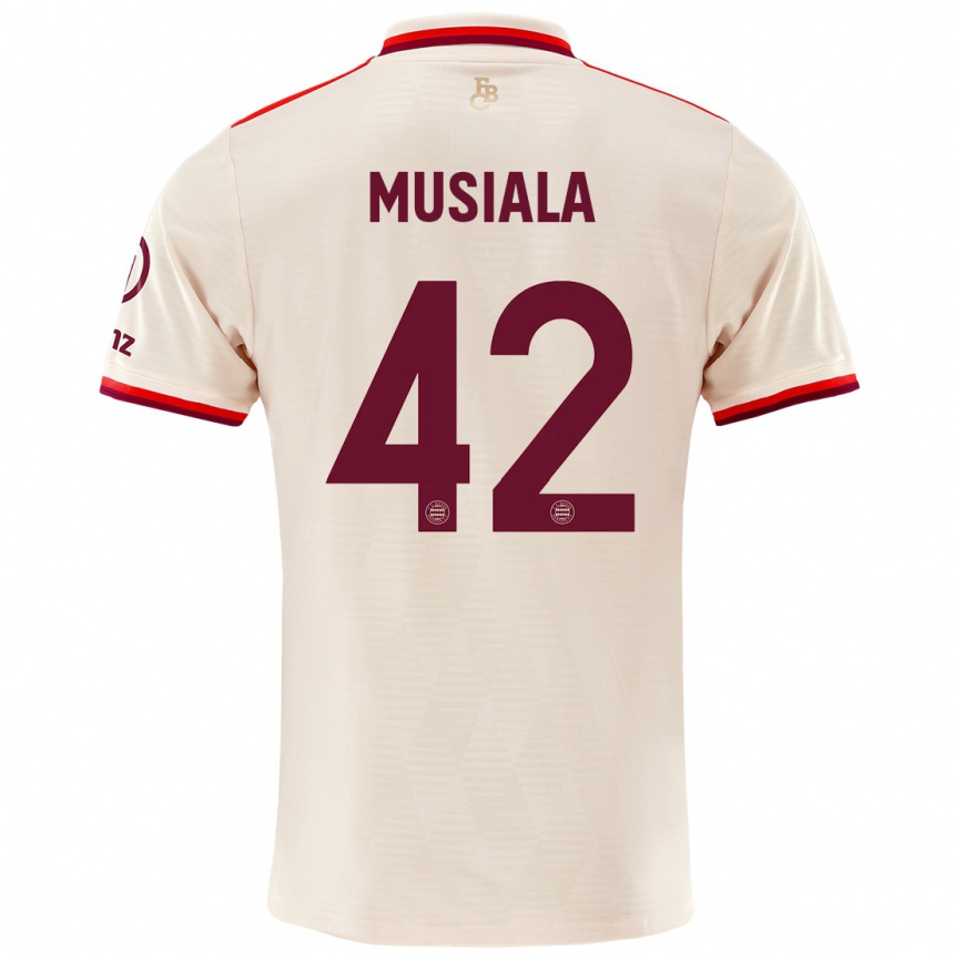 Niño Fútbol Camiseta Jamal Musiala #42 Lino Equipación Tercera 2024/25