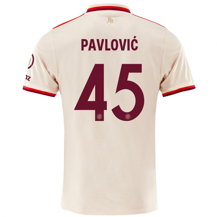 Niño Fútbol Camiseta Aleksandar Pavlovic #45 Lino Equipación Tercera 2024/25