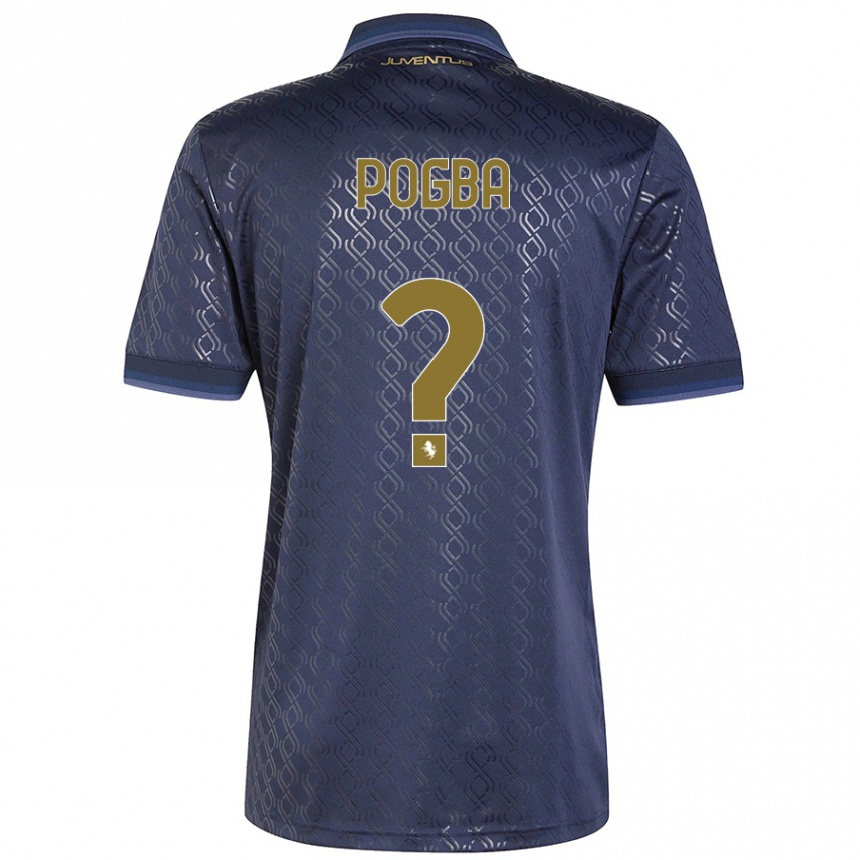 Niño Fútbol Camiseta Paul Pogba #0 Azul Marino Equipación Tercera 2024/25