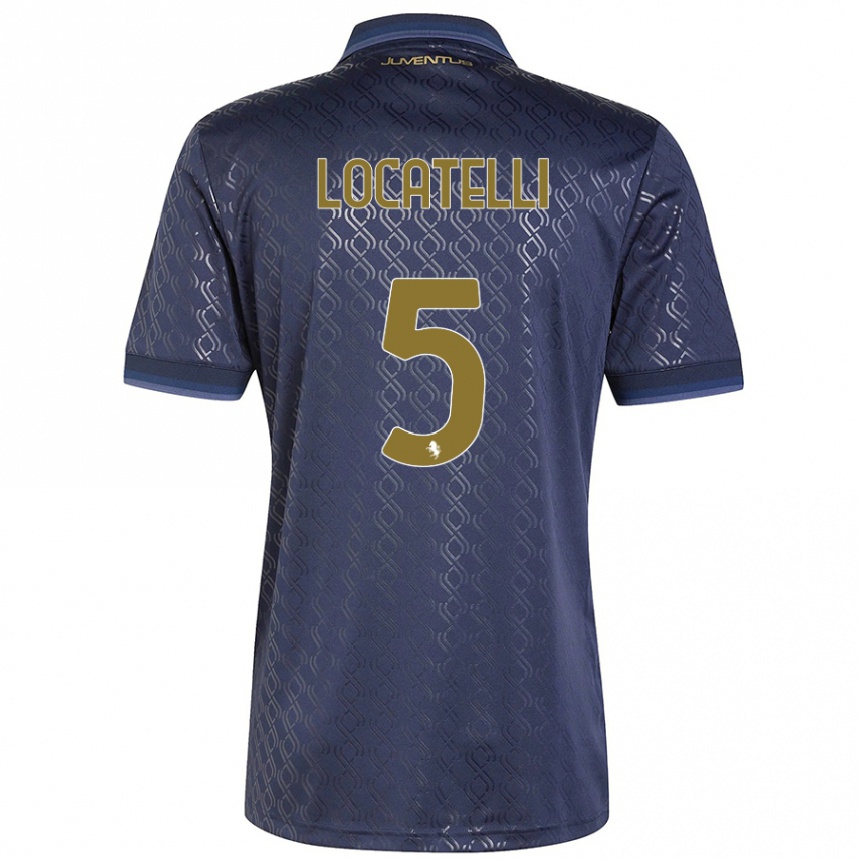 Niño Fútbol Camiseta Manuel Locatelli #5 Azul Marino Equipación Tercera 2024/25