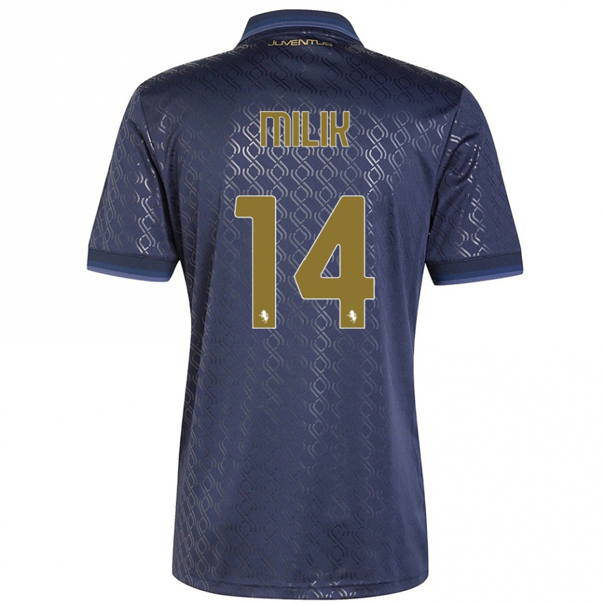 Niño Fútbol Camiseta Arkadiusz Milik #14 Azul Marino Equipación Tercera 2024/25