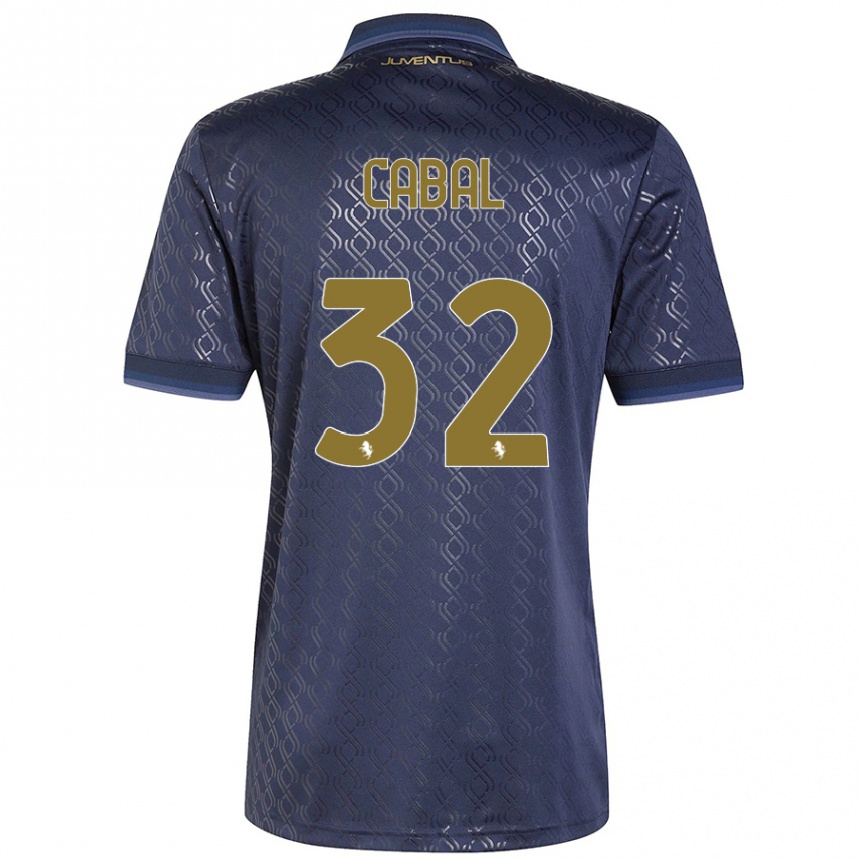 Niño Fútbol Camiseta Juan Cabal #32 Azul Marino Equipación Tercera 2024/25