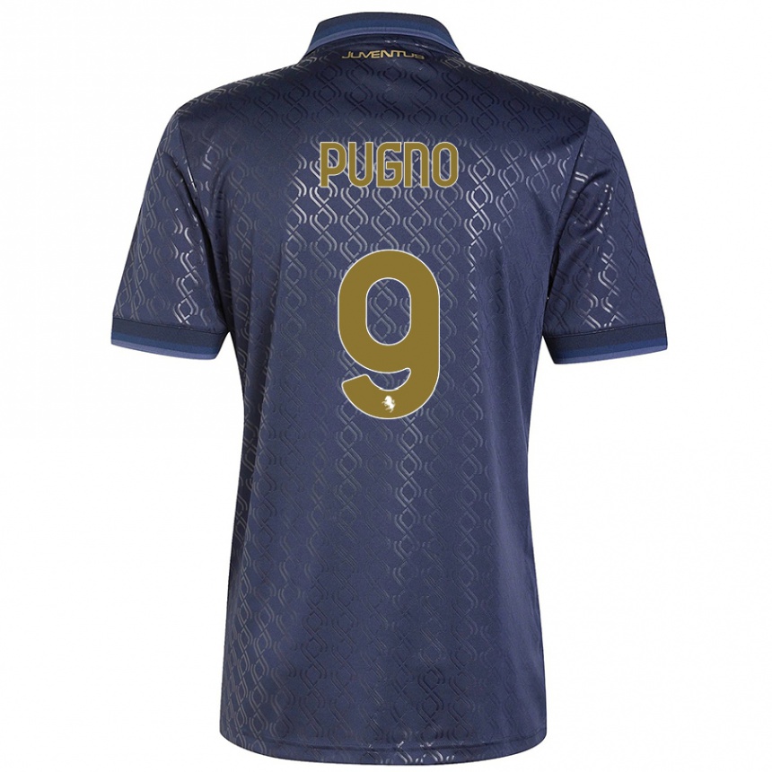 Niño Fútbol Camiseta Diego Pugno #9 Azul Marino Equipación Tercera 2024/25