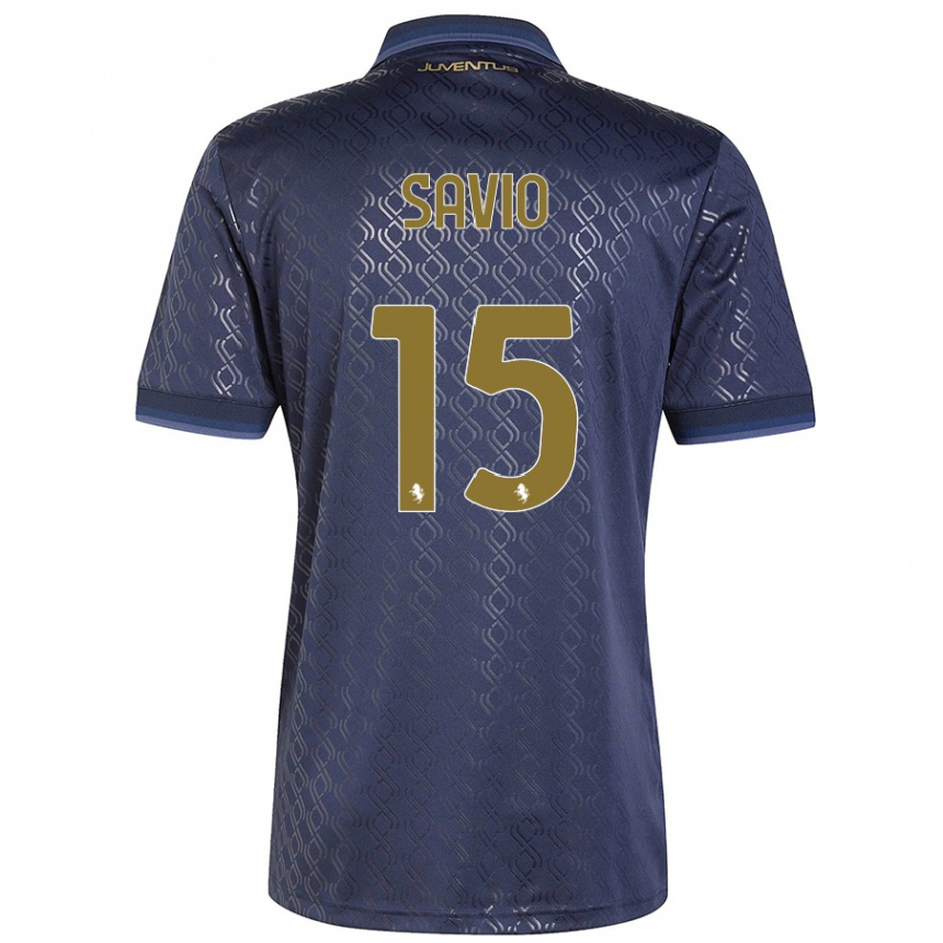 Niño Fútbol Camiseta Federico Savio #15 Azul Marino Equipación Tercera 2024/25