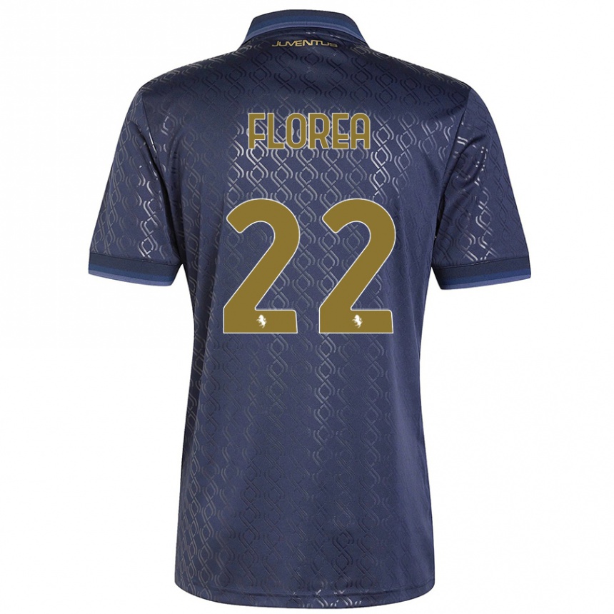 Niño Fútbol Camiseta Andrei Florea #22 Azul Marino Equipación Tercera 2024/25