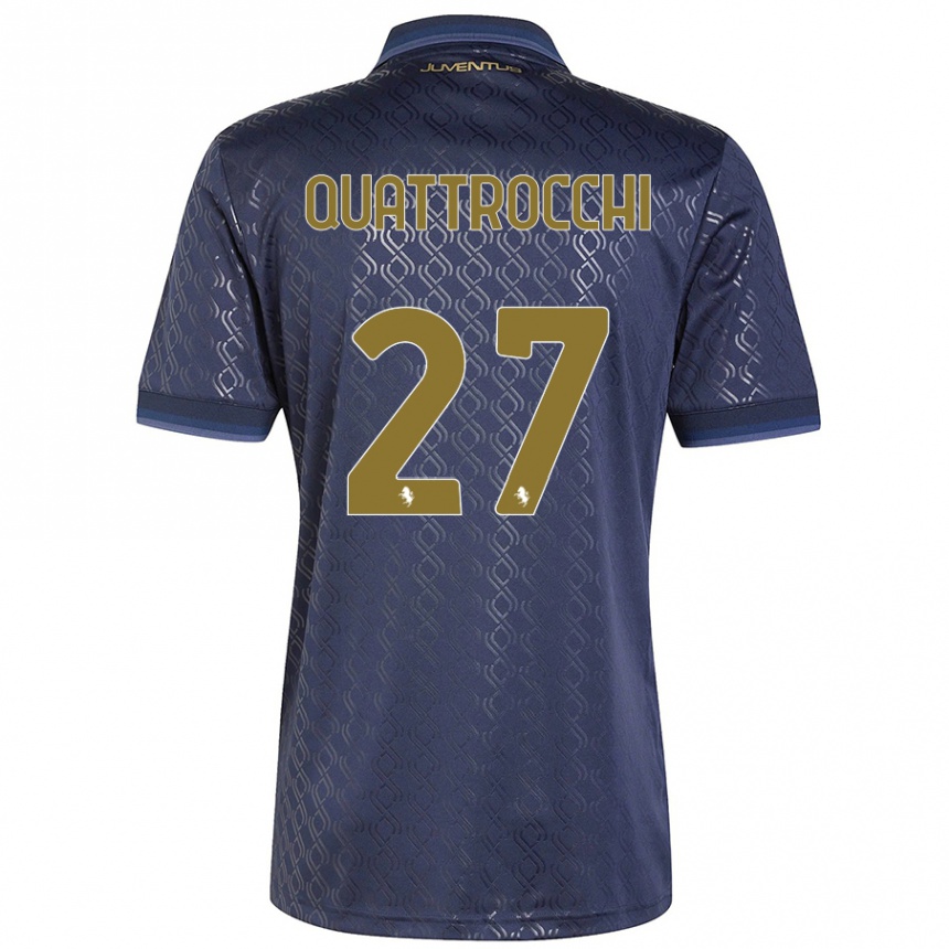 Niño Fútbol Camiseta Juan Ignacio Quattrocchi #27 Azul Marino Equipación Tercera 2024/25