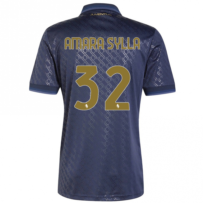 Niño Fútbol Camiseta Idris Amara Sylla #32 Azul Marino Equipación Tercera 2024/25