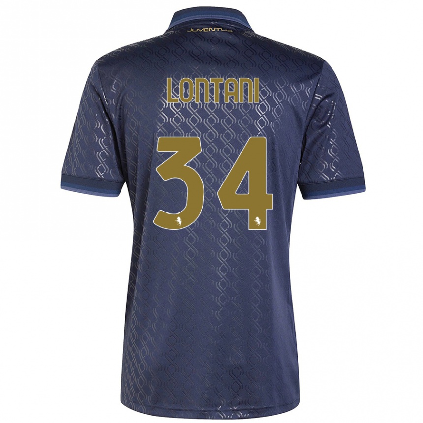 Niño Fútbol Camiseta Matteo Lontani #34 Azul Marino Equipación Tercera 2024/25