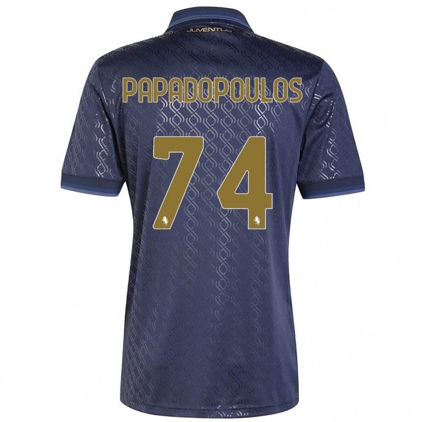 Niño Fútbol Camiseta Christos Papadopoulos #74 Azul Marino Equipación Tercera 2024/25