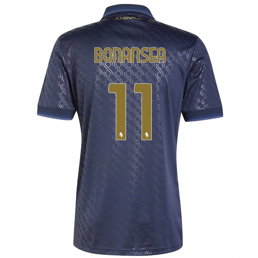 Niño Fútbol Camiseta Barbara Bonansea #11 Azul Marino Equipación Tercera 2024/25