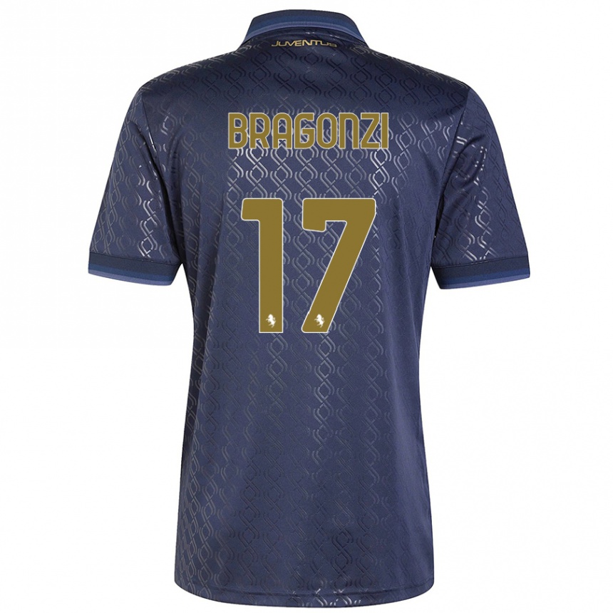 Niño Fútbol Camiseta Asia Bragonzi #17 Azul Marino Equipación Tercera 2024/25