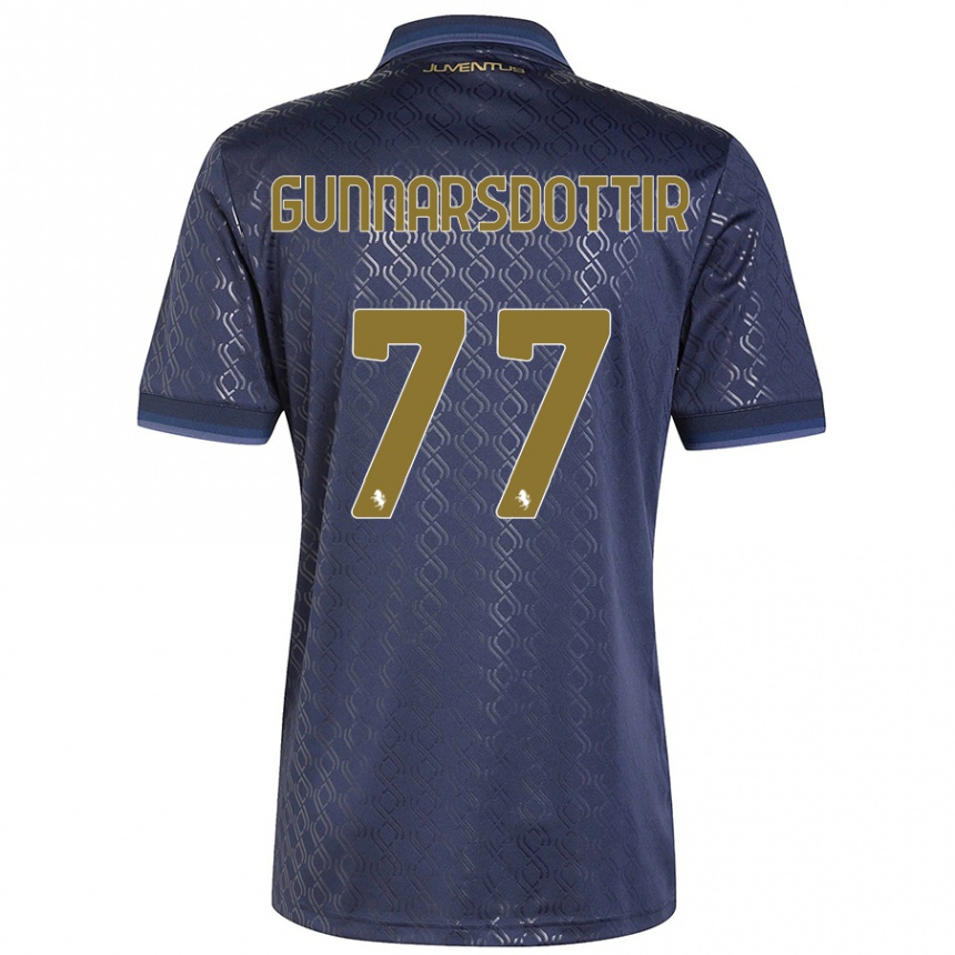 Niño Fútbol Camiseta Sara Bjork Gunnarsdottir #77 Azul Marino Equipación Tercera 2024/25