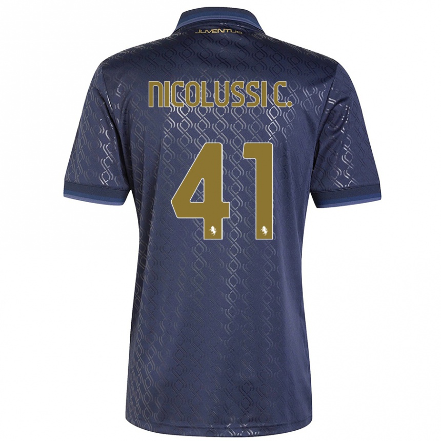 Niño Fútbol Camiseta Hans Nicolussi Caviglia #41 Azul Marino Equipación Tercera 2024/25