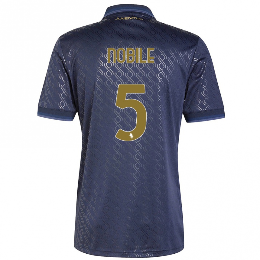 Niño Fútbol Camiseta Riccardo Nobile #5 Azul Marino Equipación Tercera 2024/25