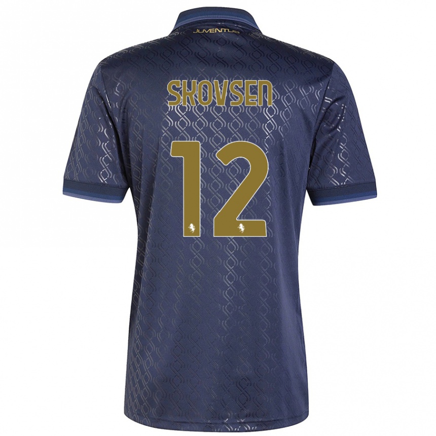 Niño Fútbol Camiseta Matilde Lundorf Skovsen #12 Azul Marino Equipación Tercera 2024/25