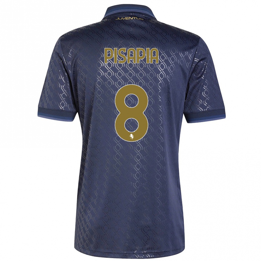 Niño Fútbol Camiseta Luciano Pisapia #8 Azul Marino Equipación Tercera 2024/25