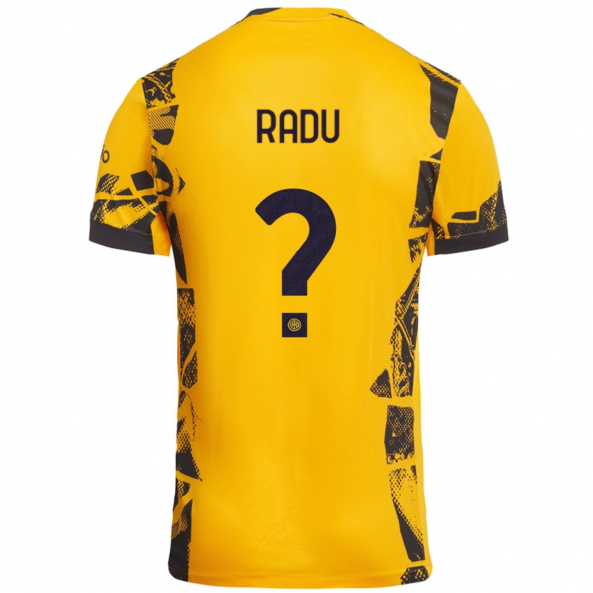 Niño Fútbol Camiseta Andrei Radu #0 Dorado Negro Equipación Tercera 2024/25