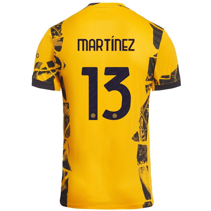 Niño Fútbol Camiseta Josep Martínez #13 Dorado Negro Equipación Tercera 2024/25