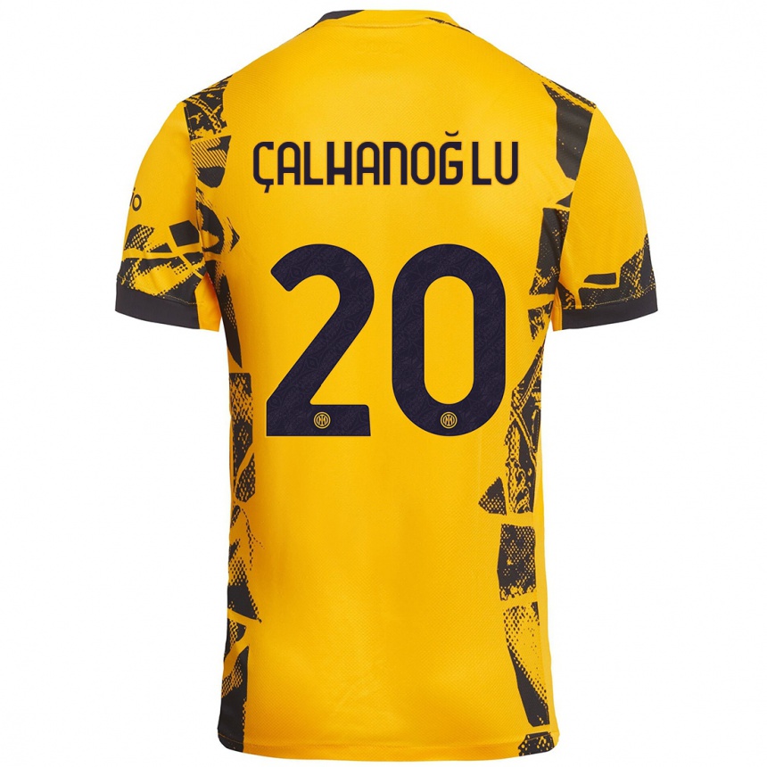 Niño Fútbol Camiseta Hakan Çalhanoğlu #20 Dorado Negro Equipación Tercera 2024/25