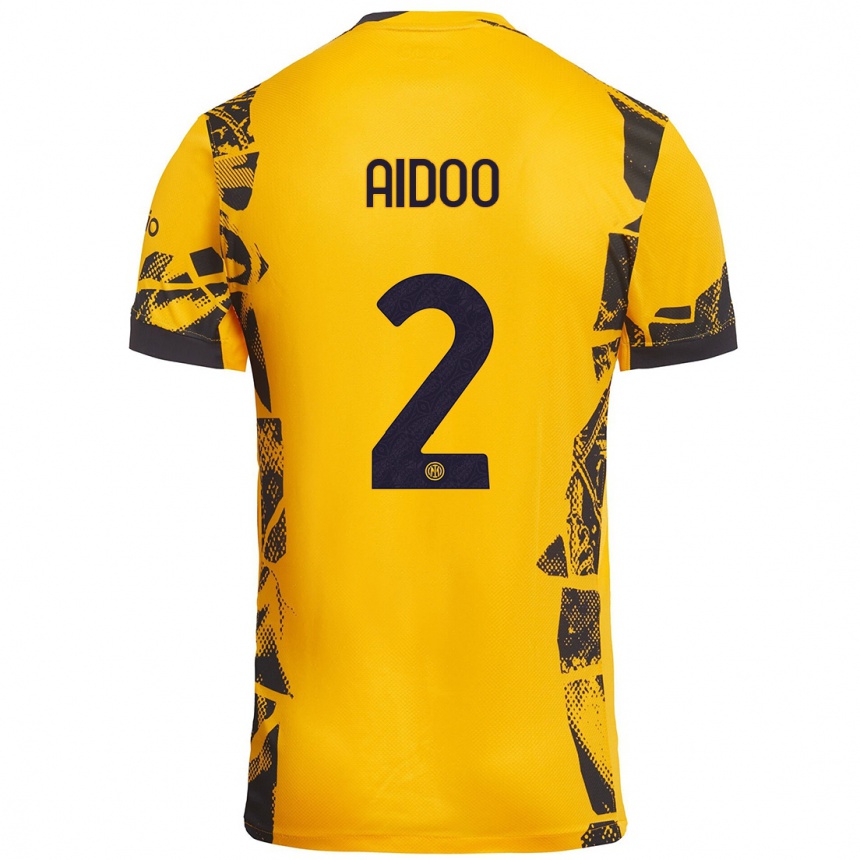 Niño Fútbol Camiseta Mike Aidoo #2 Dorado Negro Equipación Tercera 2024/25