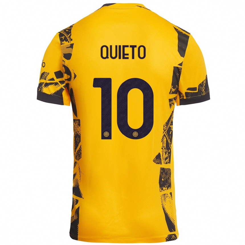 Niño Fútbol Camiseta Daniele Quieto #10 Dorado Negro Equipación Tercera 2024/25