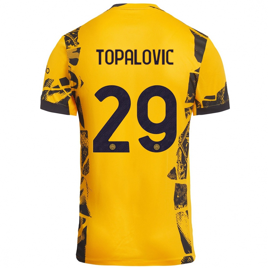 Niño Fútbol Camiseta Luka Topalovic #29 Dorado Negro Equipación Tercera 2024/25