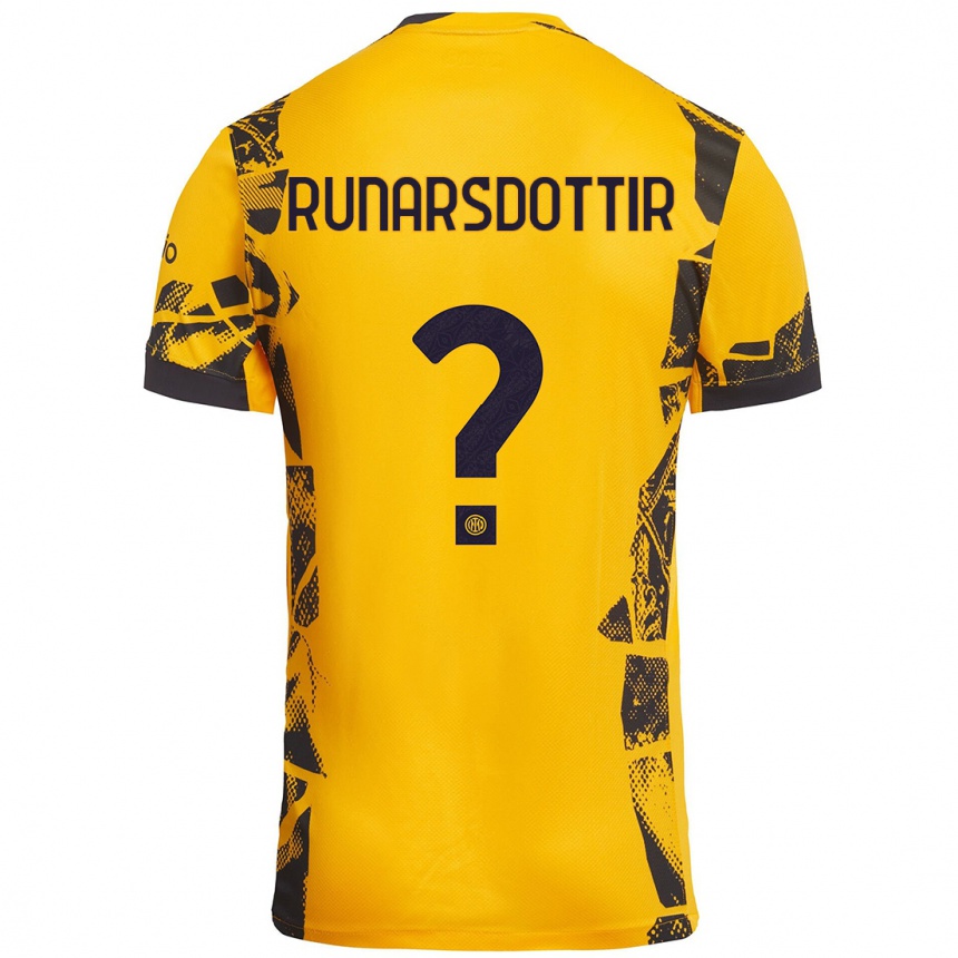 Niño Fútbol Camiseta Cecilía Rán Rúnarsdóttir #0 Dorado Negro Equipación Tercera 2024/25