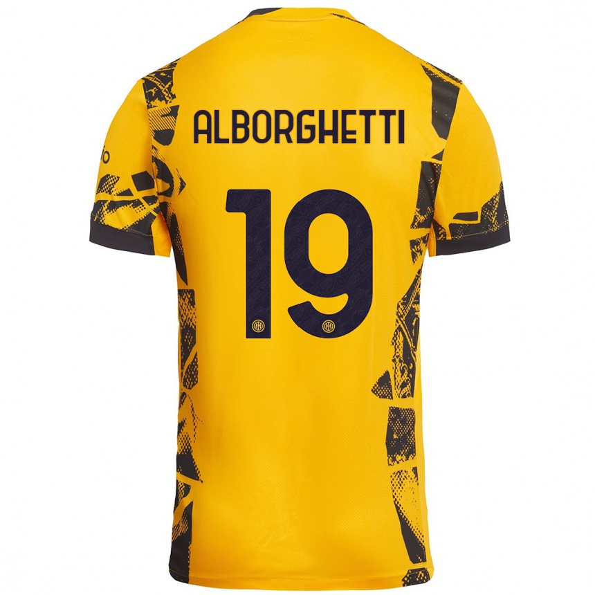 Niño Fútbol Camiseta Lisa Alborghetti #19 Dorado Negro Equipación Tercera 2024/25