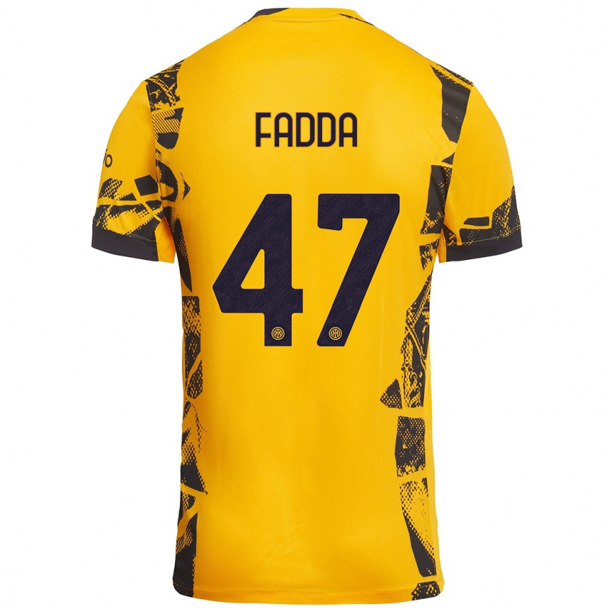 Niño Fútbol Camiseta Paola Fadda #47 Dorado Negro Equipación Tercera 2024/25