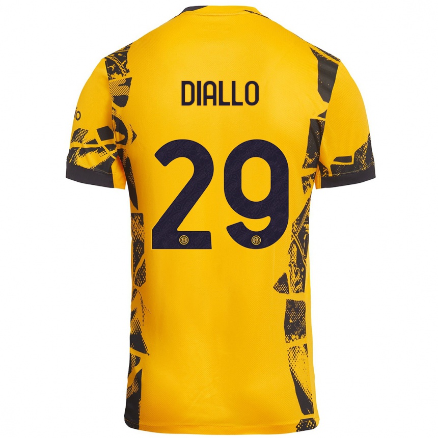 Niño Fútbol Camiseta Oumar Diallo #29 Dorado Negro Equipación Tercera 2024/25