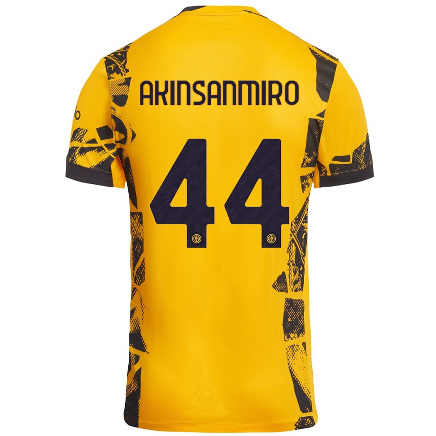 Niño Fútbol Camiseta Ebenezer Akinsanmiro #44 Dorado Negro Equipación Tercera 2024/25