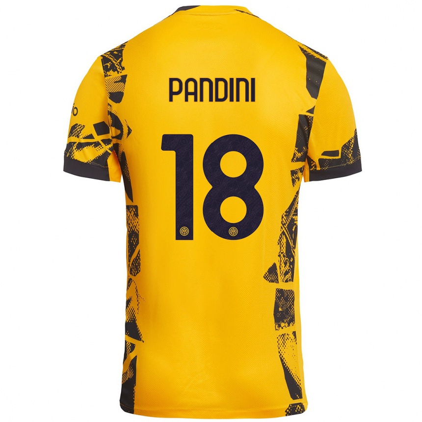 Niño Fútbol Camiseta Marta Pandini #18 Dorado Negro Equipación Tercera 2024/25