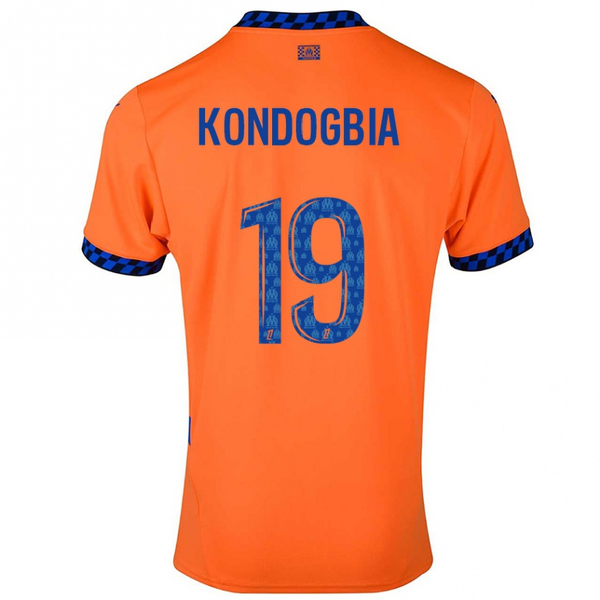 Niño Fútbol Camiseta Geoffrey Kondogbia #19 Naranja Azul Oscuro Equipación Tercera 2024/25